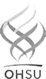 Stylized grayscale logo with interwoven curved lines forming an abstract shape above the letters OHSU.