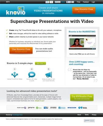 Knovio Landing Page