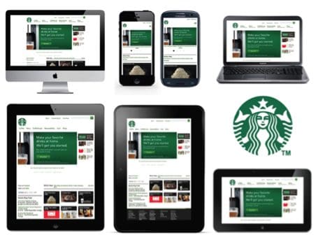 In this responsive design for Starbucks, the copy in the green box doesn’t scale, keeping control over how the headline breaks.