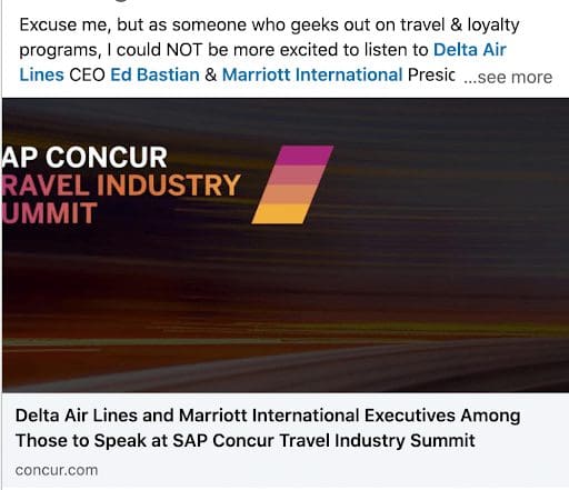 LinkedIn post with incorrectly sized image
