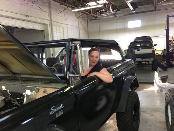 Audrey on location for a video shoot.