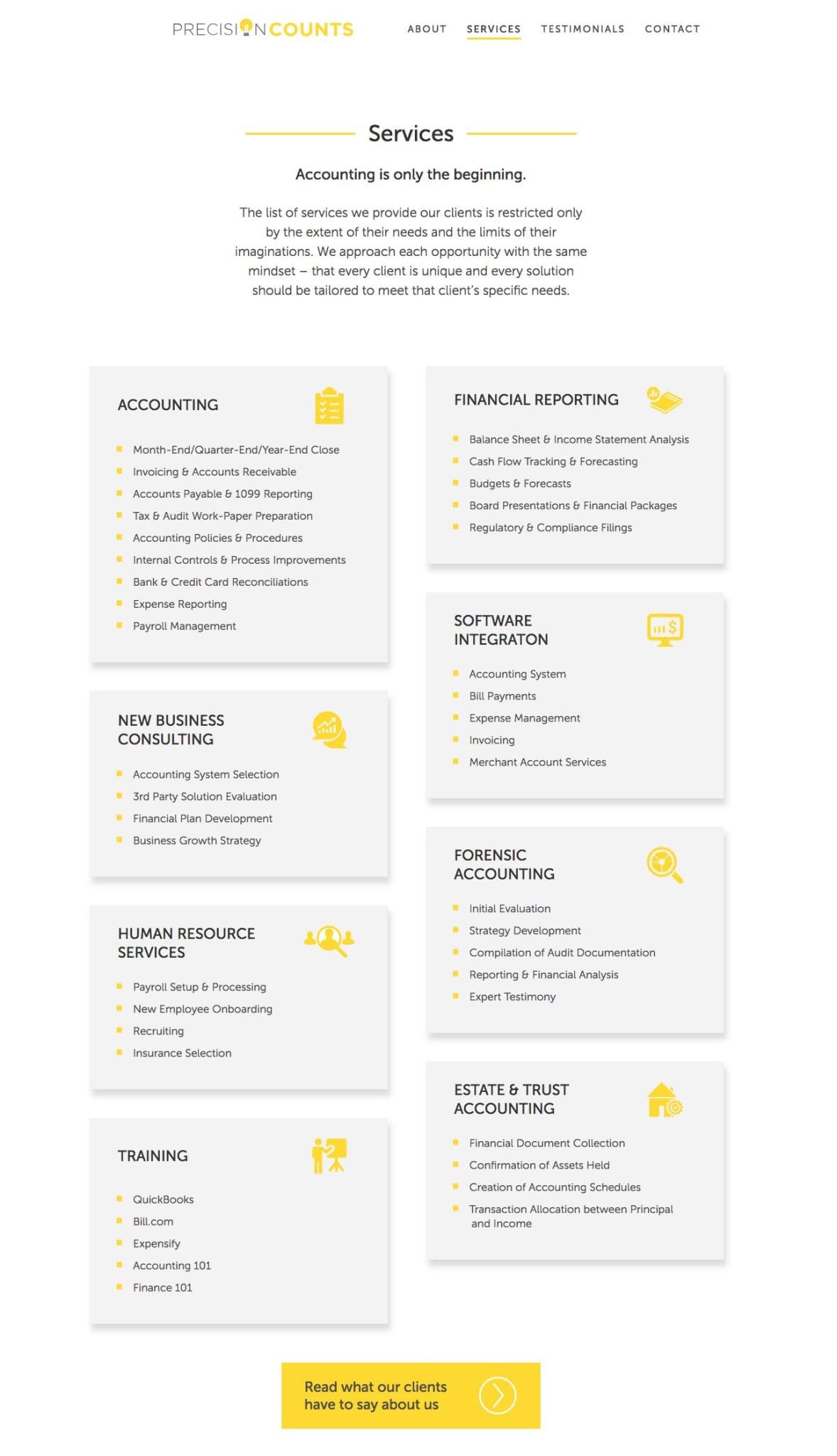 Precision Counts services