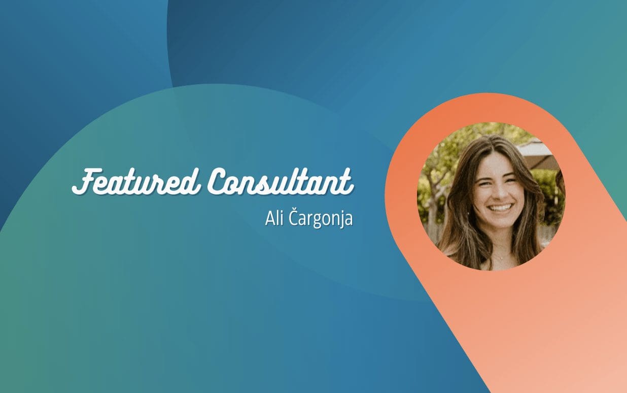 Featured consultant Ali Čargonja, smiling headshot with trees in the background. Trending on Social Media.