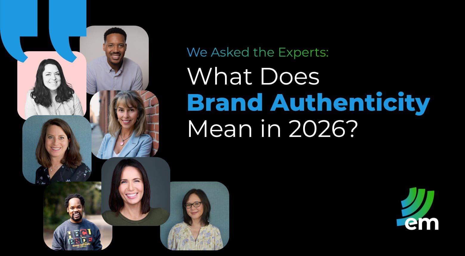 Experts discuss brand authenticity in 2026. Image features headshots and the question "What Does Brand Authenticity Mean in 2026?